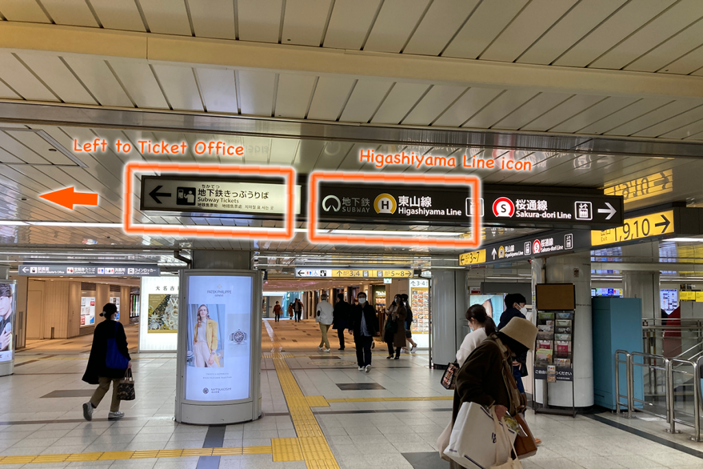 Subway Higashiyama Line signpost