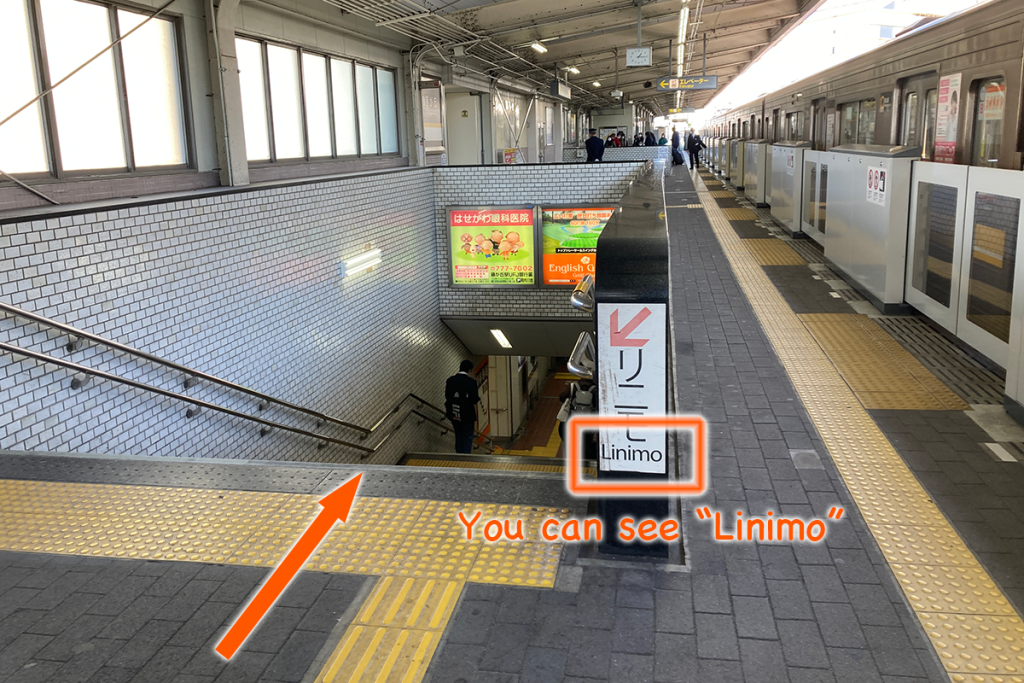 Follow the signs marked "Linimo"